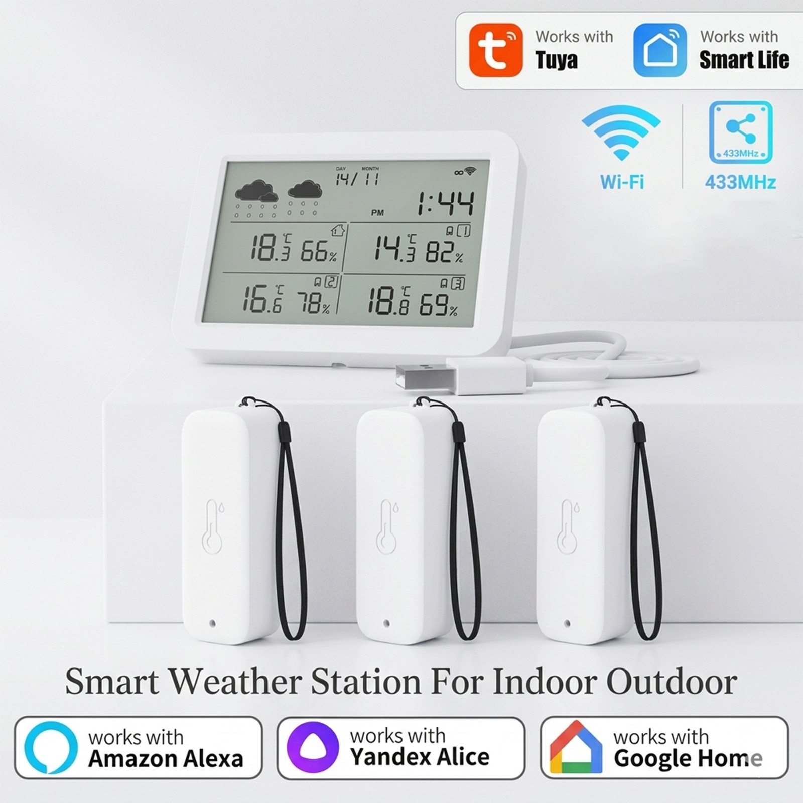 Outdoor Power Tower - Estación Meteorológica Tuya WiFi+RF433, Hogar Inteligente