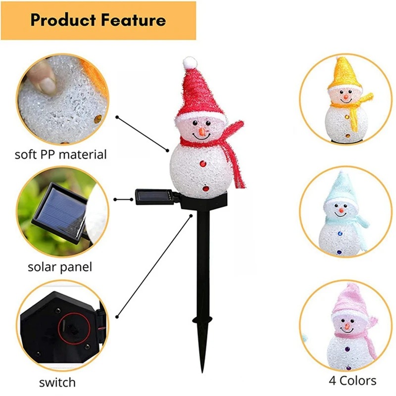 2 LED muñeco de nieve luz Sola - Outdoor Power For Xmas Lights reseña y precio