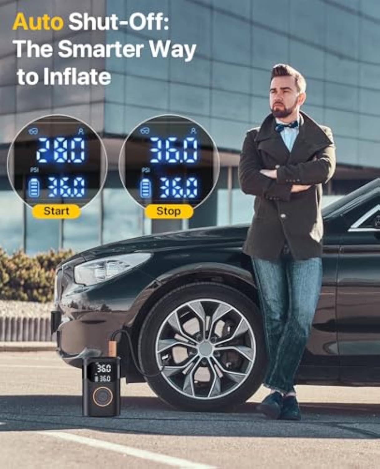 Inflador de neumáticos inalámb - Air Compressor Portable reseña y precio