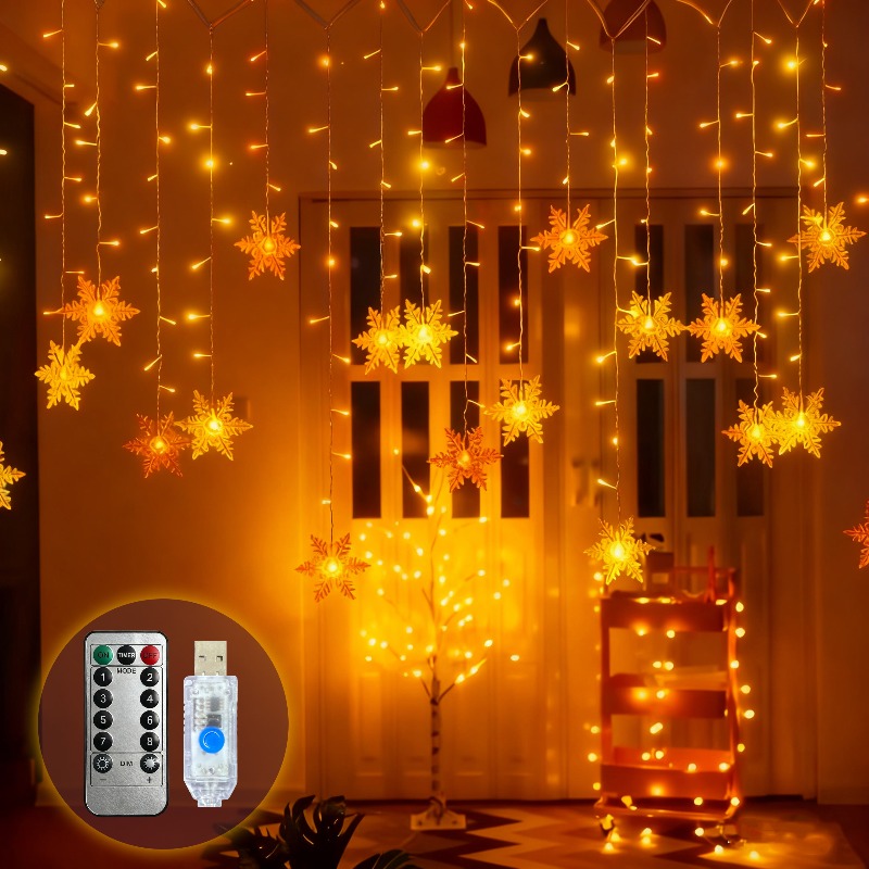 Luces de cortina con forma de  - Outdoor Power For Xmas Lights reseña y precio