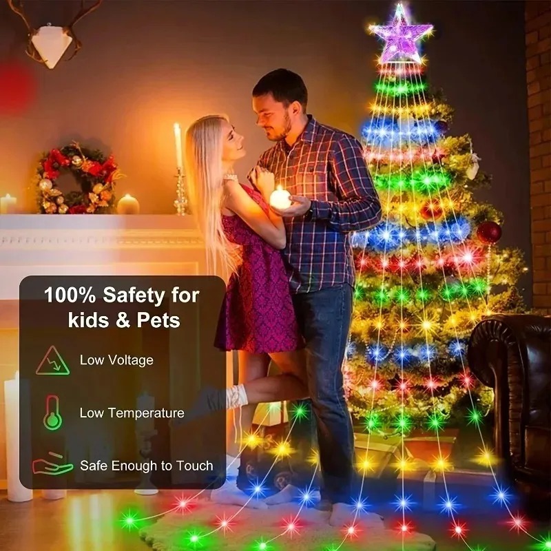 Luces de cascada de estrellas  - Outdoor Power For Xmas Lights reseña y precio